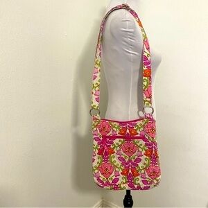 Vera Bradley Retired Lilli Bell 2013 Pink Floral Cross Body Shoulder Bag